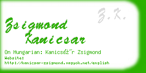 zsigmond kanicsar business card